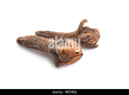 Some Dried cloves isolated on white background. Stock Photo
