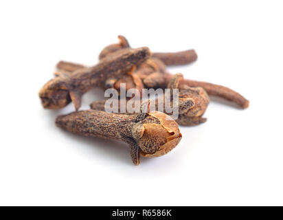 Some Dried cloves isolated on white background. Stock Photo