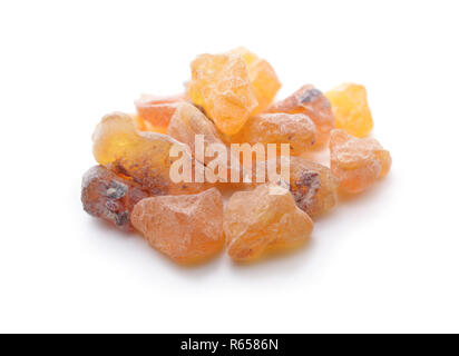 Frankincense olibanum resin. Isolated on white background. Stock Photo