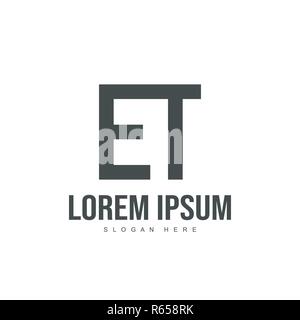 ET Letter logo design. Initial letter logo template design Stock Vector