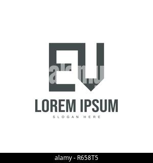 EV Letter logo design. Initial letter logo template design Stock Vector
