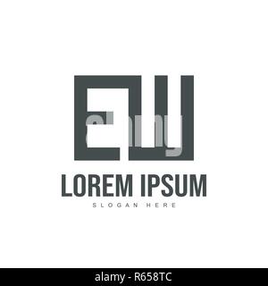 EW Letter logo design. Initial letter logo template design Stock Vector