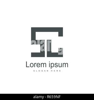 SC Letter logo design. Initial letter logo template Stock Vector