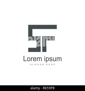 SF Letter logo design. Initial letter logo template Stock Vector