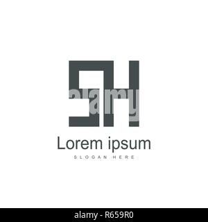 SH Letter logo design. Initial letter logo template Stock Vector