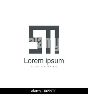 SM Letter logo design. Initial letter logo template Stock Vector