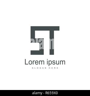 ST Letter logo design. Initial letter logo template Stock Vector