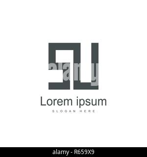 SU Letter logo design. Initial letter logo template Stock Vector