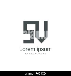 SV Letter logo design. Initial letter logo template Stock Vector