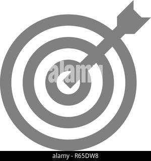 Target sign - medium gray transparent with dart, isolated - vector illustration Stock Vector