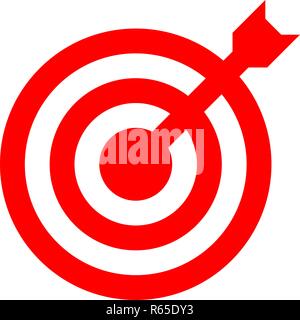 Target sign - red transparent with dart, isolated - vector illustration Stock Vector