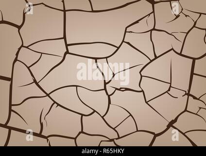 Cracked earth background, vector texture Stock Vector