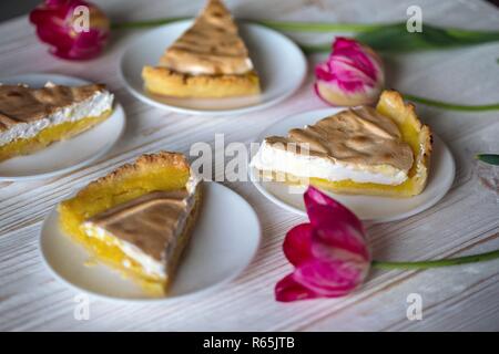 dessert -  lemon tarts on the table Stock Photo