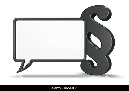 speech bubble and paragraph Stock Photo