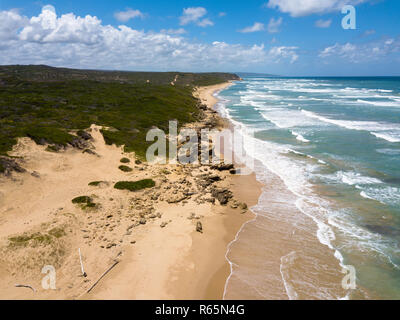 Aerial photo of an amazingly beautiful and lonely sea landscape Stock Photo