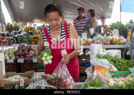 Hilo, Hawaii - The Hilo Farmers Market. Stock Photo