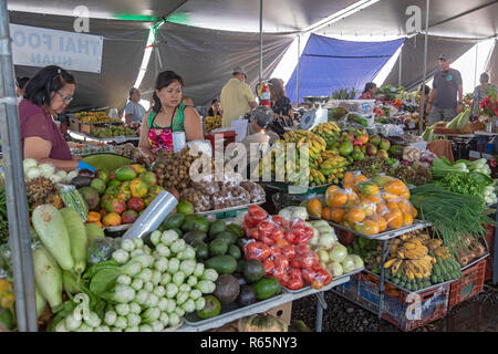 Hilo, Hawaii - The Hilo Farmers Market. Stock Photo