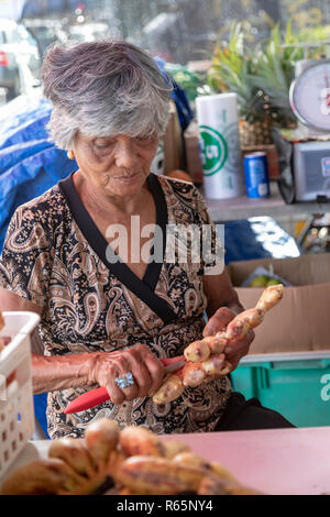 Hilo, Hawaii - The Hilo Farmers Market. Stock Photo