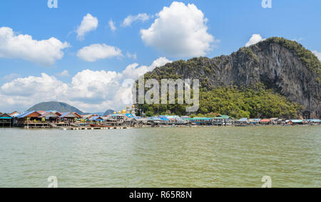 Ko Panyi or Koh Panyee, floating fishing village in Phang Nga Province, Thailand Stock Photo