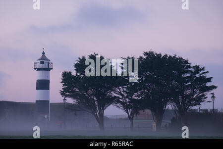 A misty winter morning at Southsea Castle, Portsmouth, UK Stock Photo