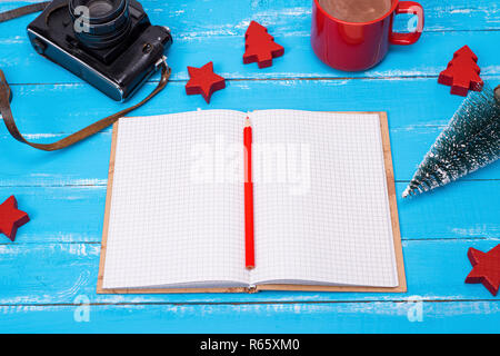 open empty school notebook Stock Photo