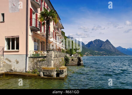 gandria small fishing village on lake lugano,switzerland - gandria small village on lake lugano,switzerland Stock Photo