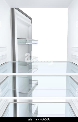 Empty refrigerator, view from inside Stock Photo