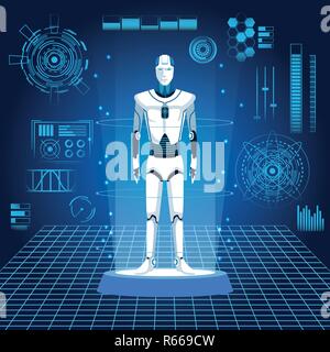 humanoid robot avatar Stock Vector