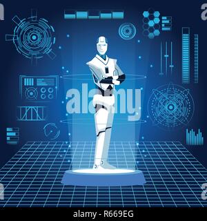 humanoid robot avatar Stock Vector