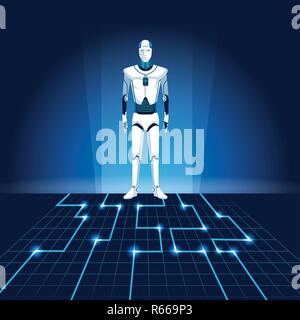 humanoid robot avatar Stock Vector