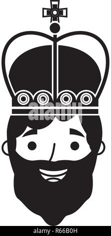 king man with crown character Stock Vector