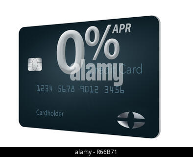 Many credit card offers now include zero percent annual percentage rate for 12-15 months and this generic mock card illustrates these offers. This is  Stock Photo