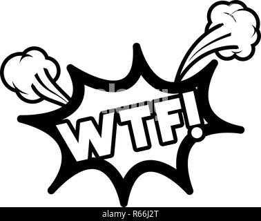 wtf comic words in speech bubble isolated icon Stock Vector