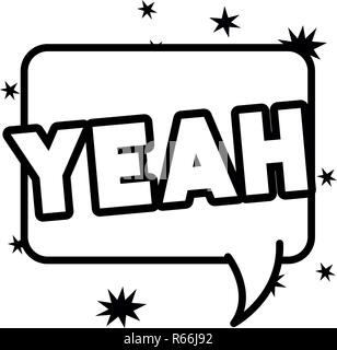 yeah comic words in speech bubble isolated icon Stock Vector Image ...