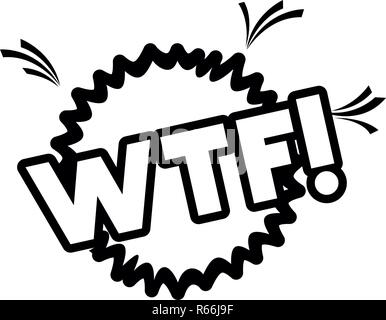 wtf comic words in speech bubble isolated icon Stock Vector