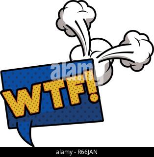 wtf comic words in speech bubble isolated icon Stock Vector