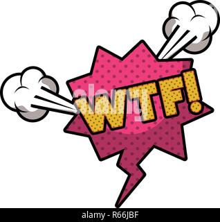 wtf comic words in speech bubble isolated icon Stock Vector