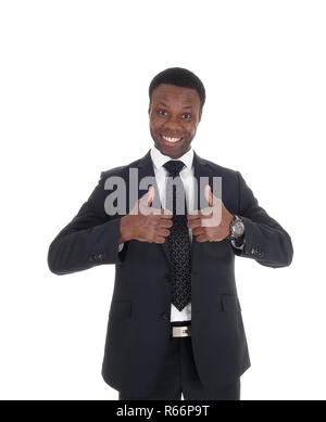 African business man with thump up sign Stock Photo