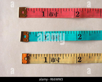 Tailor tape ruler in Cun (Chinese Inch) Stock Photo