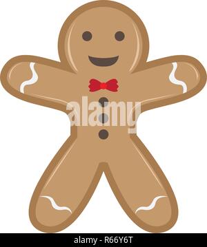 Isolated happy gingerbread man Stock Vector
