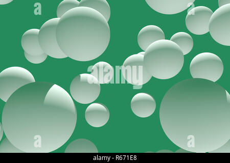 3d illustration of numerous,floating,white spheres Stock Photo