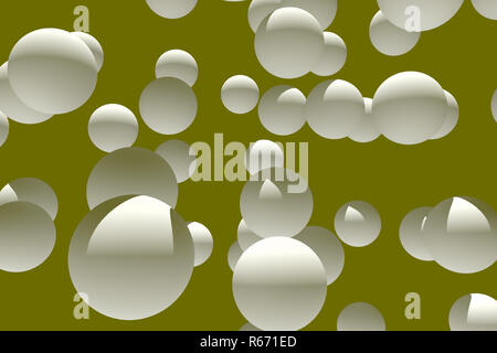 3d illustration of numerous,floating,white spheres Stock Photo