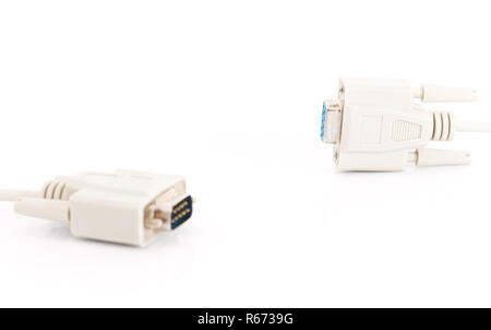 VGA input cable  connector on white background Stock Photo