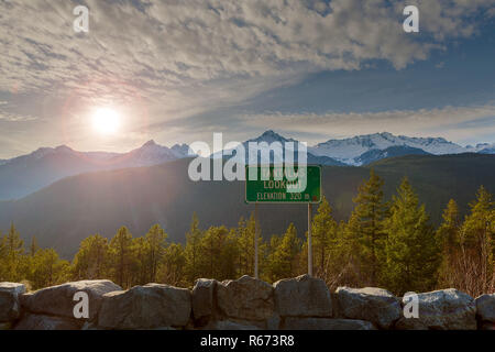 Afternoon Sun Over Tantalus Range from Lookout Stock Photo