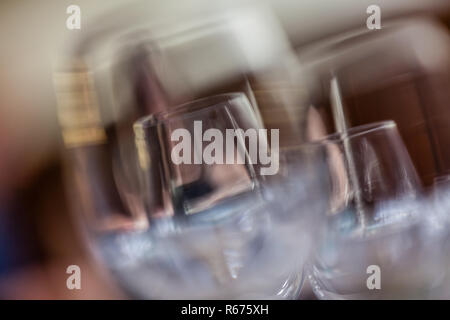 Empty wine glasses Stock Photo