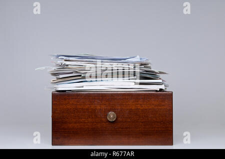 a drawer full of documents Stock Photo