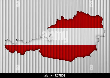 map of austria on texturer Stock Photo