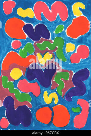 abstract multicolored spots on white background Stock Photo