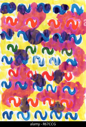 abstract multicolored spots on white background Stock Photo