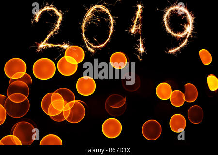 Photo of bokeh lights on black background Stock Photo